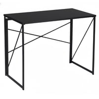 Joytek - Mesa Escritorio Plegable De Metal Y Madera Negro 100X50X75 Cm