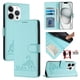 thumbnail image 1 of Funda tipo cartera FOXDOCK para iPhone 15 pro con soporte, ranuras, RFID, diseño de gato, 1 of 5