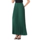 thumbnail image 4 of INSPIRE CHIC Falda Plisada para Mujer con Cintura Alta Elástica y Cinturón, Falda Maxi de Línea A Fluida 3XL Verde Oscuro, 4 of 6