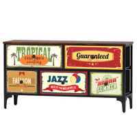 Mueble Comoda Cajonera 5 Cajones Decorados Carry All® Linea Vintage