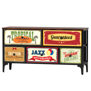 Mueble Comoda Cajonera 5 Cajones Decorados Carry All® Linea Vintage