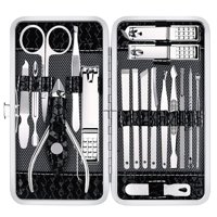 Set De Manicura Yougai De 18 Piezas De Acero Inoxidable Con Funda De Viaje