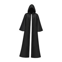 Magideal - Capa Con Capucha Para Halloween, Capa De Cosplay De Longitud Completa, Disfraz De Mago, Para Fiesta Punk De Pascua, Carnaval , Negro Xl