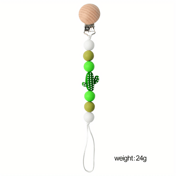 Soothe Your Baby's Anxiety with this Stainless Steel Pacifier Chain and Handcrafted Beads Clip - Perfect Baby Accessory!