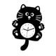 thumbnail image 2 of Reloj De Pared Con Forma De Gato, Bonito Reloj Para Habitación Infantil, Ideal Para Casa De Campo, Hotel, Cafetería, Color Negro., 2 of 5