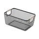 thumbnail image 2 of Cesta De Almacenamiento De Alambre Metálico Con Asas De Madera Para Organizar Maquillaje Y Refrigerios, 36 X 22 X 21 Cm, Color Negro., 2 of 6