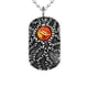 thumbnail image 3 of grano retro ojo de acero inoxidable escudo colgante collar de cadena ojo naranja, 3 of 5