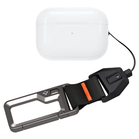 Cordón Con Mosquetón Para Airpods Pro Spigen De Segunda Generación, Color Negro