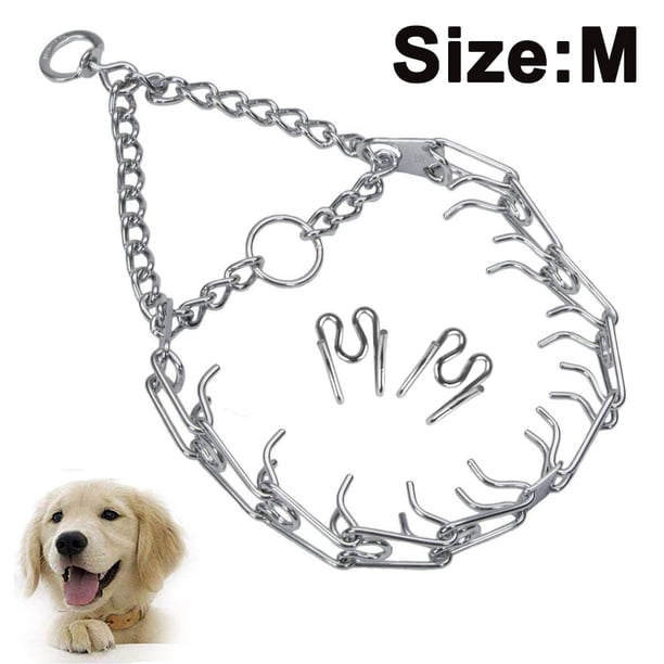 Collar de entrenamiento para perros con hebilla de liberación rápida, de acero cromado, antitirones.