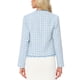 thumbnail image 3 of INSPIRE CHIC Blazer de Tweed a Cuadros para Mujeres Regreso a Clases Manga Larga Abierto al Frente Chaqueta de Oficina S Azul, 3 of 6