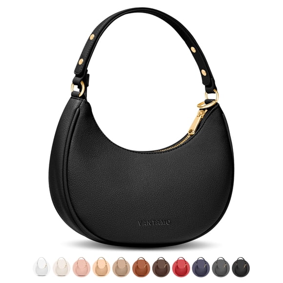 Bolso de mano Vantamo Crescent de piel sintética negra con protección RFID