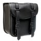 thumbnail image 1 of Bolsa de piel sintética negra para moto Sissy Bar, 3 puntos, soportes resistentes con hebillas frontales de liberación rápida, ajuste universal para barras o horquillas, 1 of 7
