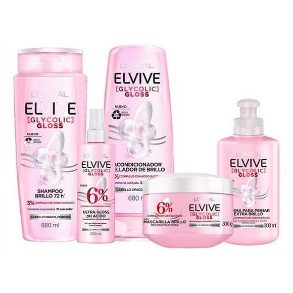Cuidado Cabello Elvive Glycolic Gloss 72hr Brillo y Suavidad