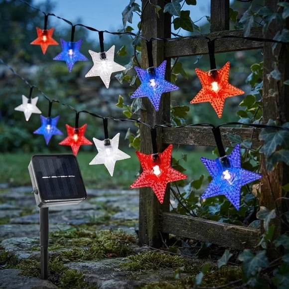 Luces Led Solar Colores Fiestas Patria 10 Mts