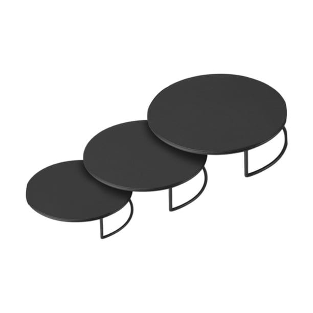 3 Piezas De Soporte Para Tartas, Platos De Exhibición De Postres De Frutas Para Fiestas, Para Hornear, Restaurante, Color Negro