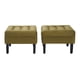 thumbnail image 1 of Set Poufs Wood 2 Cuerpos Felpa Verde Musgo, 1 of 6