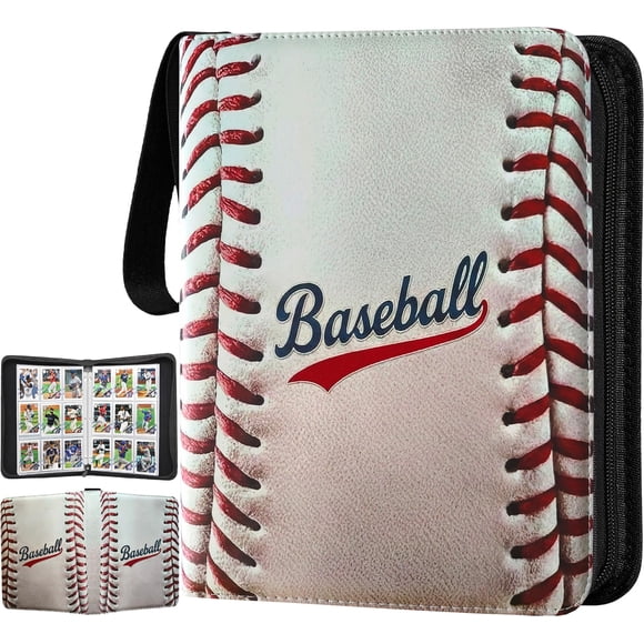 Classeur Para Tarjetas De Béisbol De 900 Bolsillos Con Cierre Y Anillas De 3 Aros