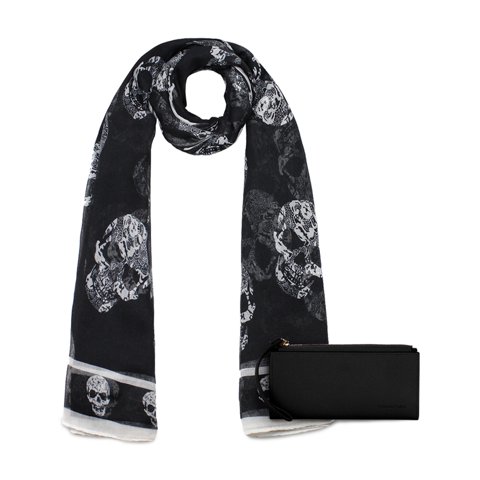 Kubayoff - Carven - Pack Bufanda Oni Negro + Billetera Delia Negro