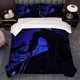 thumbnail image 1 of 3pcs Black Armor Swordsman North Sword Jianghu Theme Korean Ins Style Printed Bedding Three-Piece Set Duvet Cover Pillowcase Set, 1 of 5