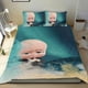 thumbnail image 1 of Jefe Bebé Niño Blanco Conjunto de sábanas temático, trío de piezas, cómodo y amigable con la piel, diseño único, regalo de decoración para el hogar para familiares, amigos y fans,173cm *218cm, 1 of 6