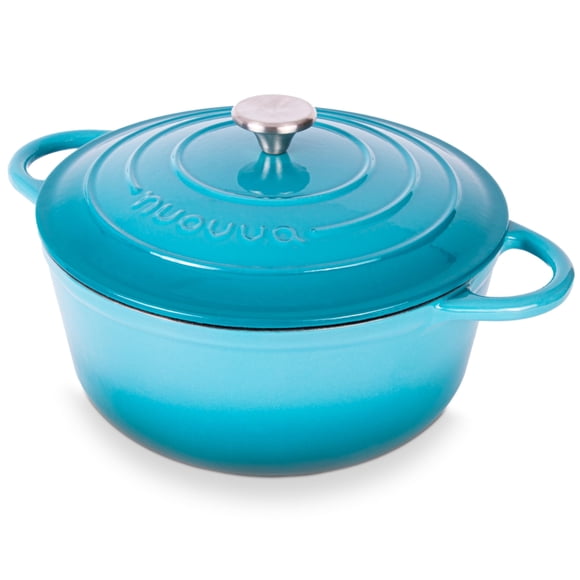 Olla holandesa Nuovva de hierro fundido esmaltado, 6,4 L, azul claro
