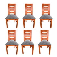 Koliat - Pack 6 Sillas Birka Caramelo Tapiz Gris