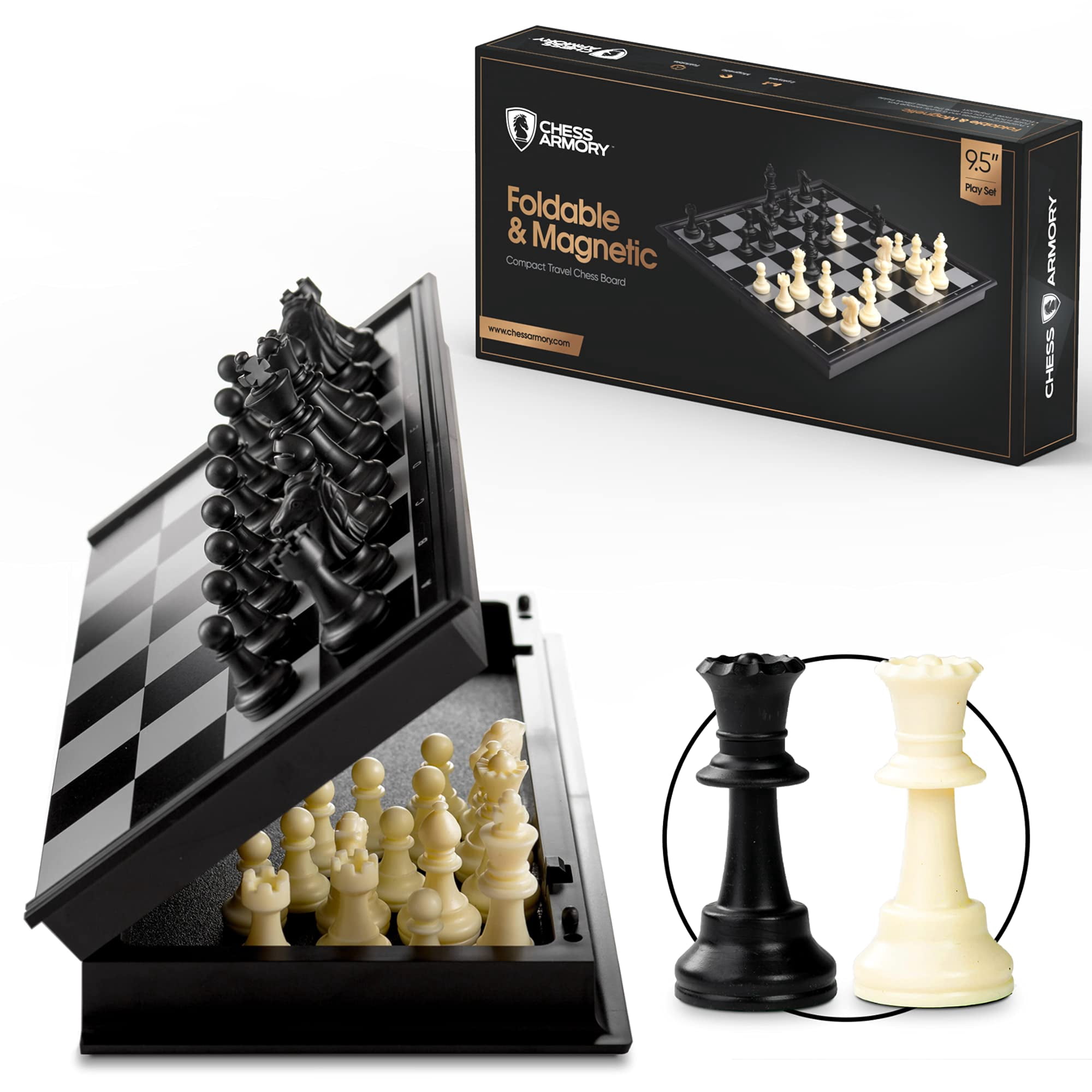 Chess Armory - Juego De Ajedrez De Viaje Con Armería De Ajedrez Magnético Con Caja De Almacenamiento