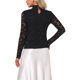thumbnail image 3 of INSPIRE CHIC Blusa Floral de Encaje Básica de Otoño Invierno 2025 para Mujer con Manga Larga y Cuello con Volantes M Negro, 3 of 5
