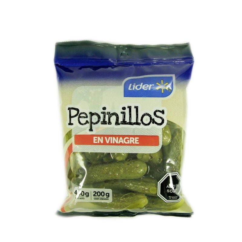 Pepinillos En Vinagre Drenado 200 g - Neto 400 g Lider