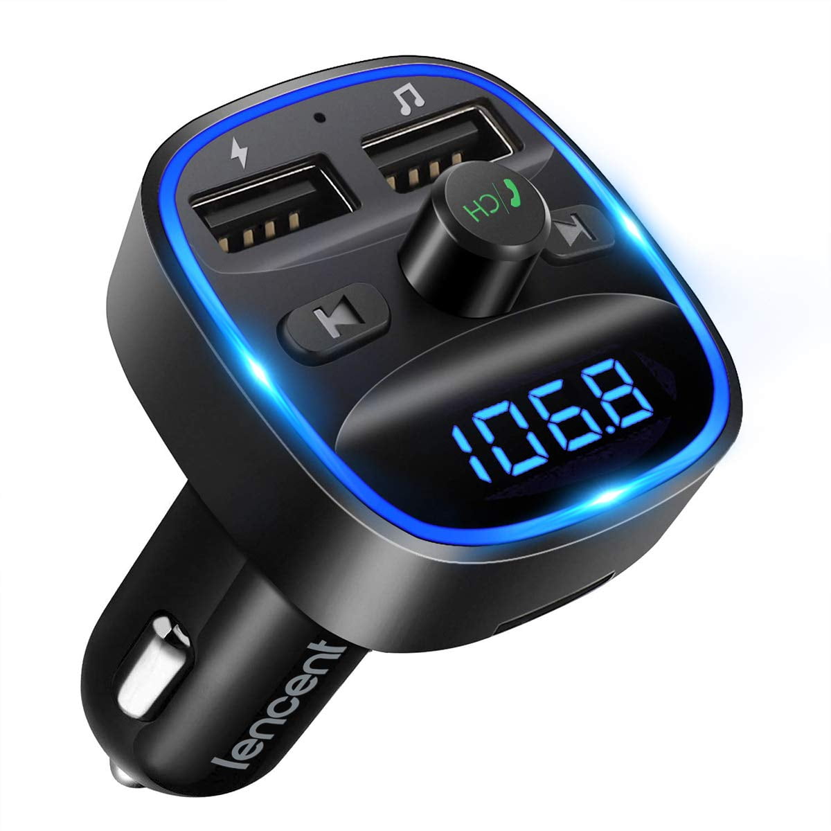 Transmisor Fm Lencent T25, Adaptador Bluetooth Para Coche Con 2 Usb