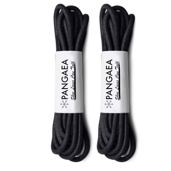 Cordones PANGAEA 4 unidades 86 cm redondos encerados #01 negro