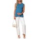 thumbnail image 2 of INSPIRE CHIC Blusas de Maternidad para Mujeres, Camisetas sin Mangas con Pliegues Peplum, Manga Corta, Camisa Casual Elegante para el Embarazo, M Azul Lago, 2 of 6