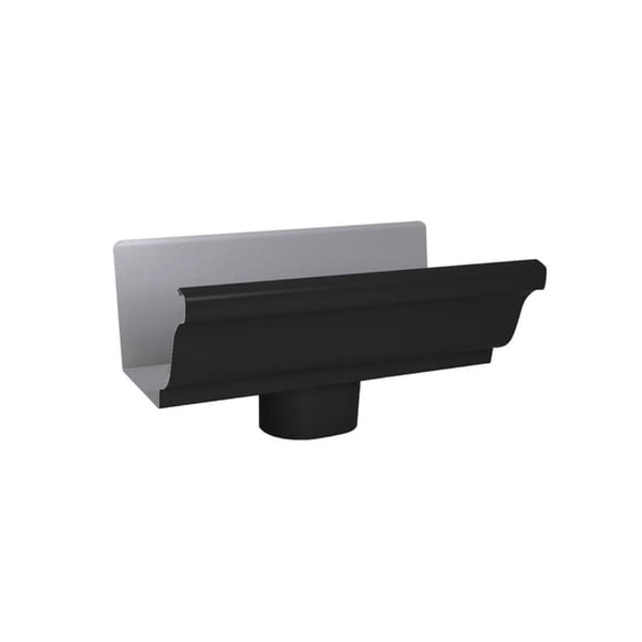 Canalón Amerimax de aluminio en forma de K, 15 x 14 x 25 cm, color negro