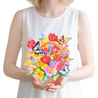 Tarjeta De Felicitación 3D Con Ramo De Flores Desplegable Joyvine Para Mujer
