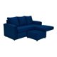 thumbnail image 3 of Living Bi-L Sofa 3 Cuerpos En L + 2 Poufs Felpa Azul Marino, 3 of 6