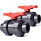 thumbnail image 1 of Válvula esférica AIPOR Union de 1-1/4", puerto completo, UPVC, 230 PSI, paquete de 2, 1 of 7