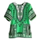 thumbnail image 1 of Camisa Dashiki Africana Unisex Cuello En V Manga Corta Ropa De Verano Cómoda Talla única Verde, 1 of 2