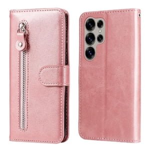 Gangxun - Funda Con Cremallera Para Samsung Galaxy S25 Ultra, Carcasa Cartera De Cuero Pu Con Soporte Y Tarjetero