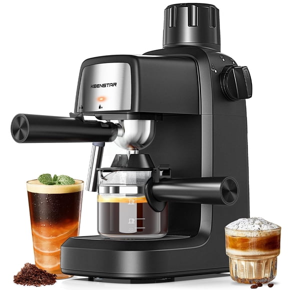 Máquina de café espresso KEENSTAR 3.5 bar con espumador de leche 800 W 4 tazas