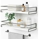 thumbnail image 1 of Forbena White Floating Shelves for Bathroom Organizer Over Toilet, Bathroom Shelves Wall Mounted with Towel Rack, Small Corner Wall Shelf for Bedroom Decor Kitchen Storage (White-Grey Set of 2), 1 of 3