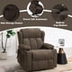 thumbnail image 2 of Lusio Brown Linen Power Motion Recliner w/Lift & Cup Holder, 2 of 3