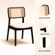 thumbnail image 5 of Pack de 2 Sillas de Comedor con Respaldo de Ratán y Asiento Tapizado - Beige, 5 of 7