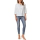thumbnail image 2 of INSPIRE CHIC Blusa Bohemia de Mujer con Estampado Floral, Cuello con Lazo, Manga 3/4, Tops Casuales M Blanco Azul, 2 of 6