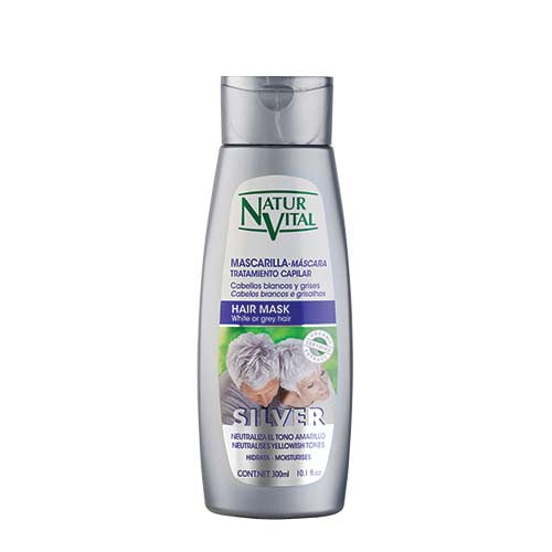 Mascarilla Capilar Silver Cabello Gris 300 mL Natur Vital