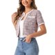 thumbnail image 4 of INSPIRE CHIC Chaqueta de punto de tweed para mujer de regreso a clases, manga corta, cuello redondo, cárdigan corto, rosa M, 4 of 6