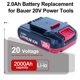 thumbnail image 2 of Batería DTK 20V 2.0Ah 2 unidades para herramienta eléctrica inalámbrica, 2 of 7
