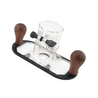 Magideal - Base De Enrutador De Madera Con Mango, Aleación De Aluminio Compacta, Base De Máquina De Recorte De Fijación, Soporte Ranurado Para Mosquetón, Gabinet Negro