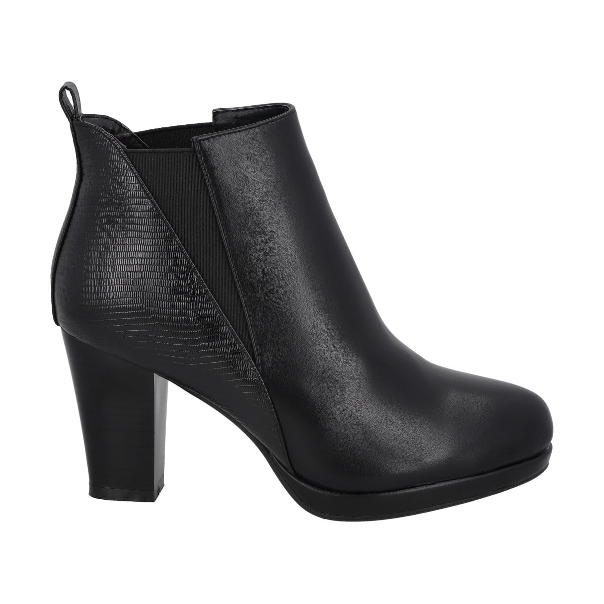 Botin Casual Mujer Negro Taco Medio Dazy Police