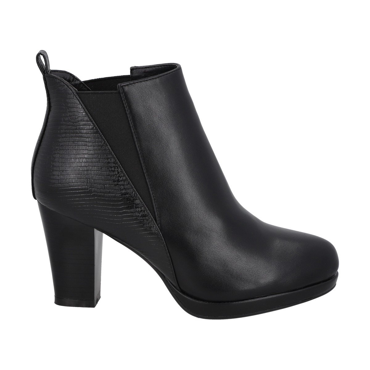 Botin Casual Mujer Negro Taco Medio Dazy Police