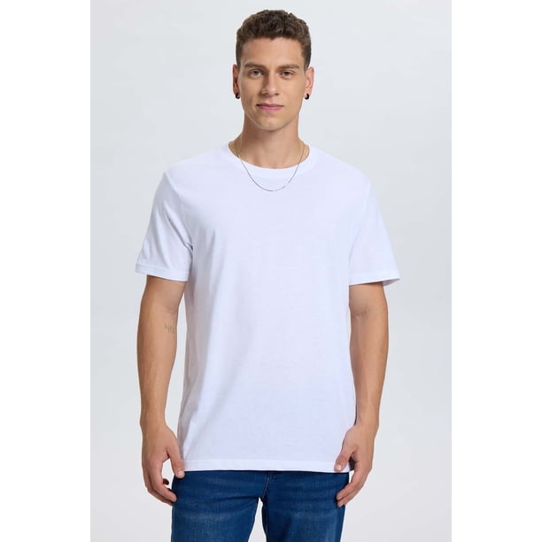 Polera Hombre Regular Fit Básica Blanco